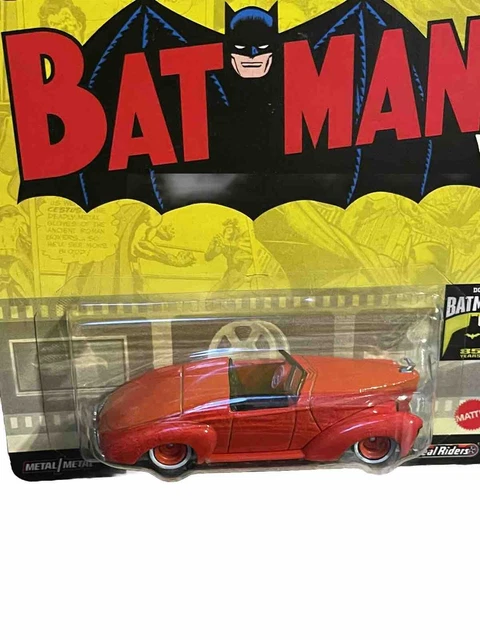 HOT WHEELS PREMIUM PoP Culture Batman First Batmobile W/ Real Riders DC ...