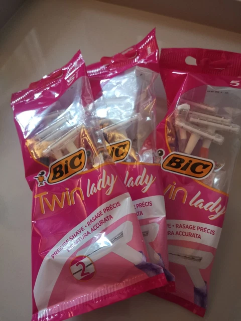 Hojas de afeitar desechables Bic Twin para dama piel sensible afeitado limpio x3 paquetes