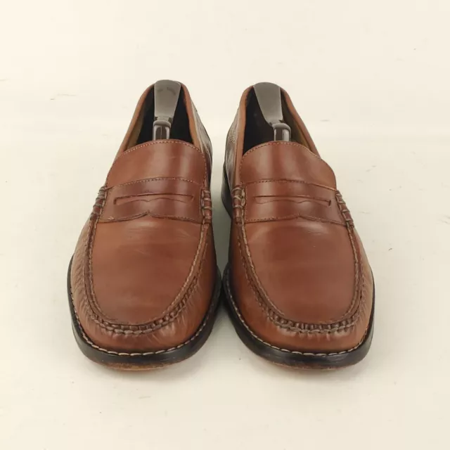 COLE HAAN SHOES Penny Loafers Mens 8M Brown Leather Slip On Moc Toe ...