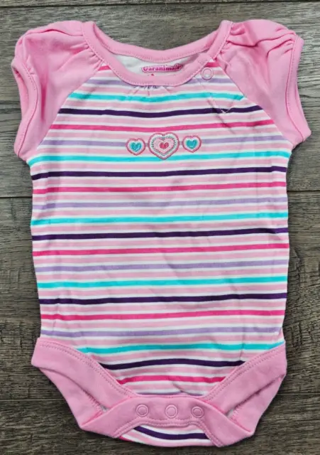 Baby Girl Clothes Nwot Garanimals Newborn Pink Striped Flower Bodysuit