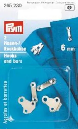 Trousers U. Rock Hook Bellmouth 6mm Silver Coloured Prym 265230