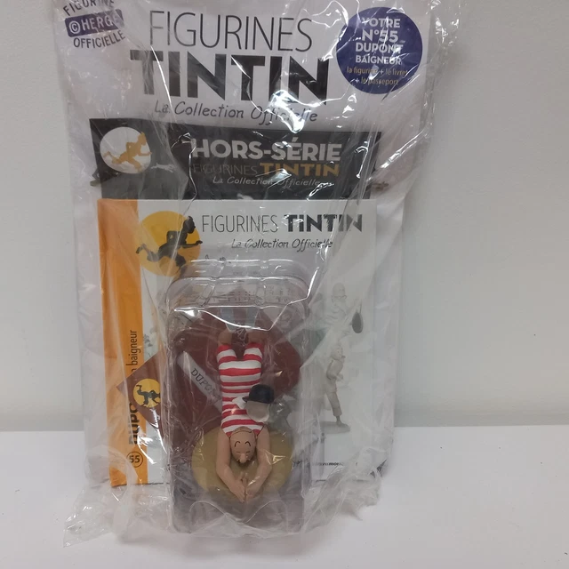 TINTIN - FIGURINE DE DUPONT UN CAS EXTRAORDINAIRE + LIVRET + PASSEPORT (12 CM - LA COLLECTION OFFICIELLE 15