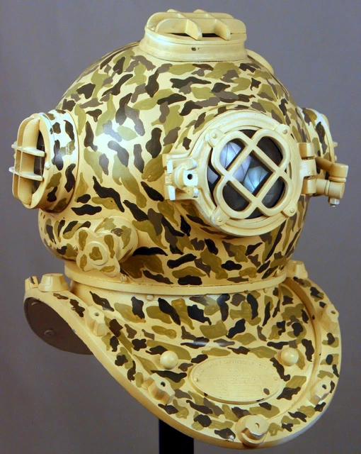 ANCIEN PLONGÉE DIVERS Casque Américain Marine Mark V Foncé Mer Noël