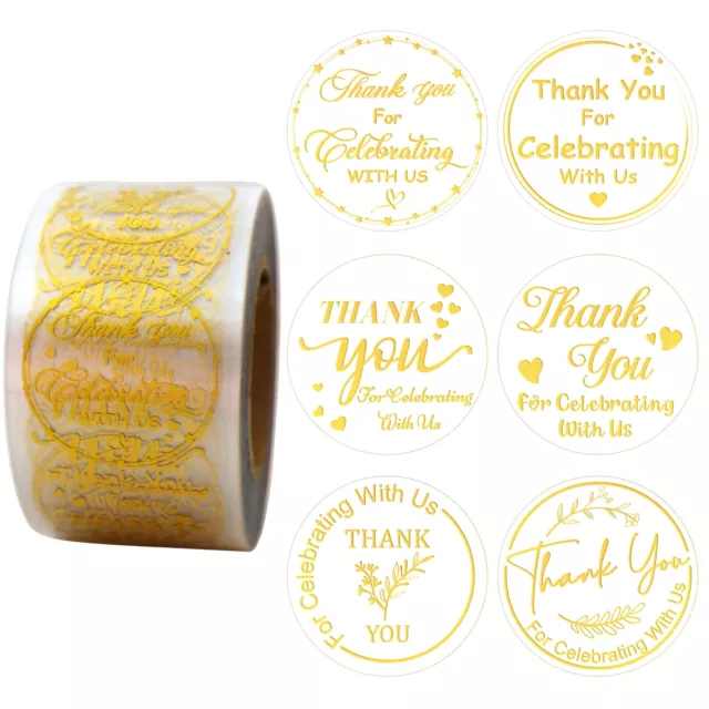 600 Pcs 1.5 Inch Thank You For Celebrating With Us Stickers for Birthday Wedding