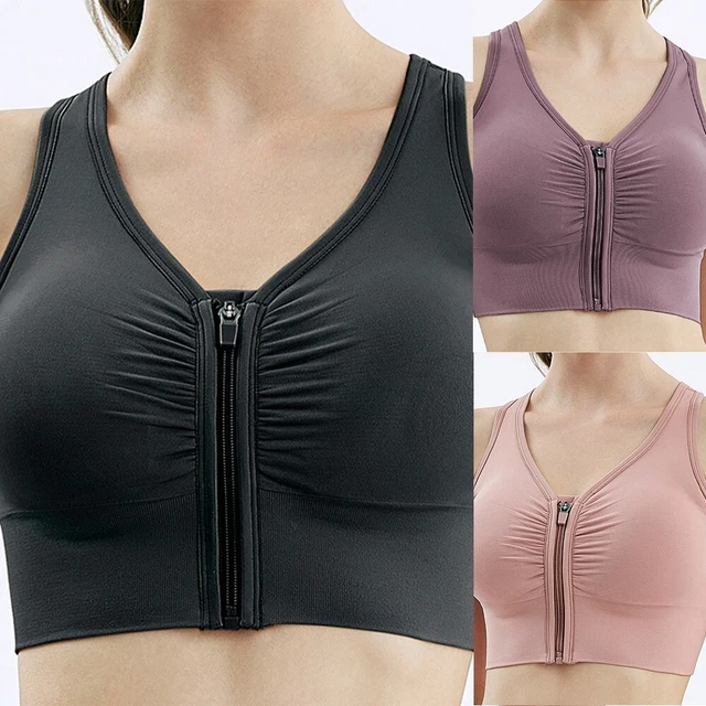 Soutien-gorge de sport femme à fermeture éclair frontale améliorant la perfor