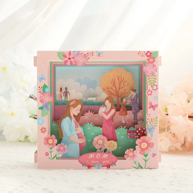 Bighan Biglietto Auguri 3D Pop Up Pasqua Con Elementi Floreali E Uova - Cartolina A Sorpresa Con Busta, 16x17,5 Cm, Regalo Emotivo Per Famiglia E Amici