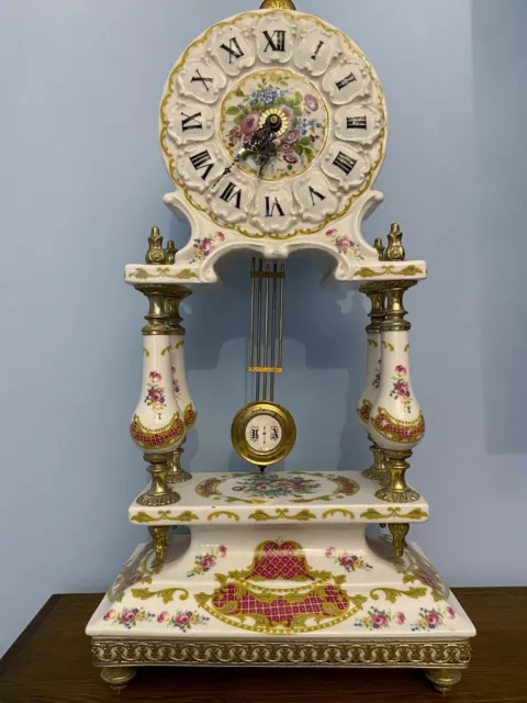 Orologio da tavolo - Limoges - Ceramica - metà del XX secolo imponente H 62 cm