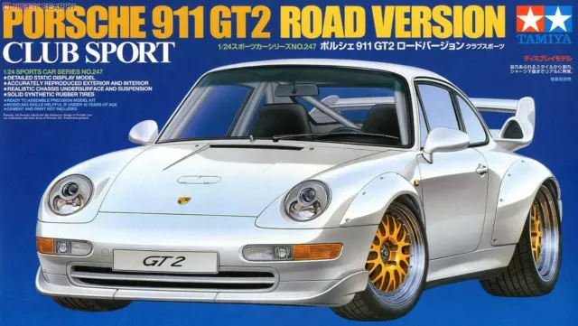 Tamiya 24247 1/24 Model Car Kit 911 GT2 Road Version Club Sport 993