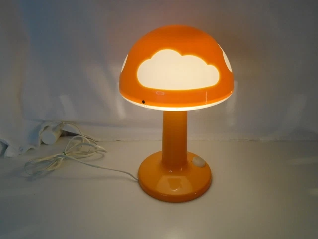 Lampada da letto bambini retrò vintage Ikea Skojig fungo arancione funzionante
