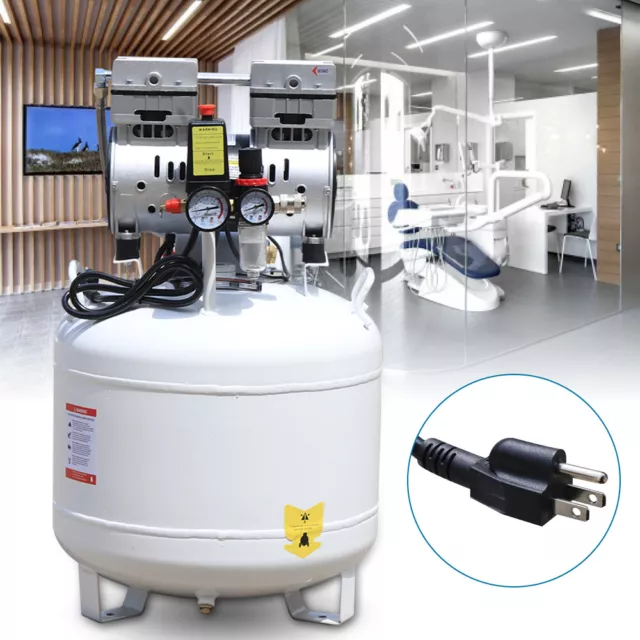 40L Dental Medical Air Compressor Silent  Air Compressor Oilless 115PSI 0.75KW