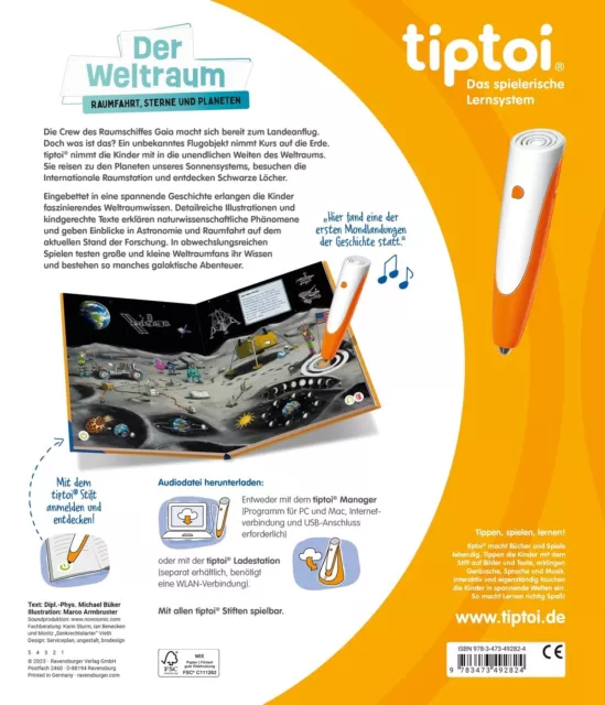 RAVENSBURGER tiptoi® Buch - Der Weltraum: Raumfahrt, Sterne und Planeten - NEU 3