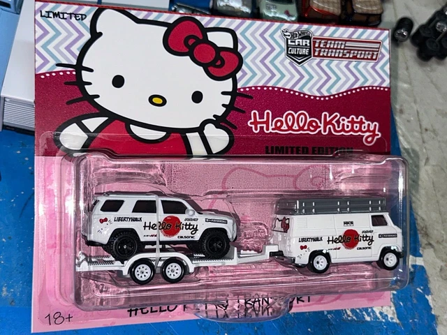 HOT WHEELS TEAM-TRANSPORT Hello Kitty Lbwk Japan Van Trailer & 18 ...