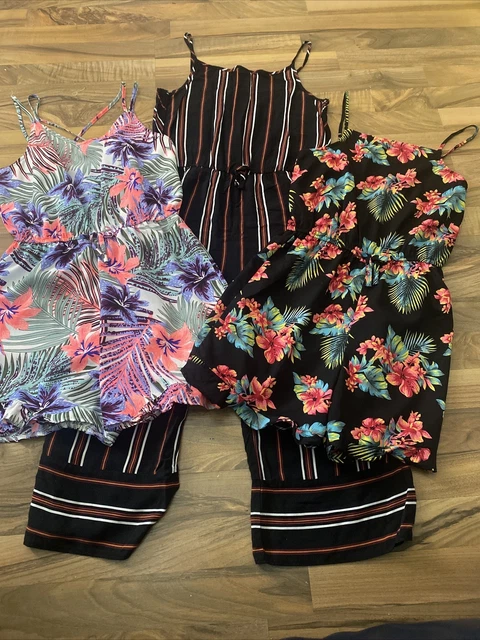 Pacchetto abiti vacanze estive RAGAZZE. 2x PLAYSUITS, 1x TUTA. ETÀ 12-13-14