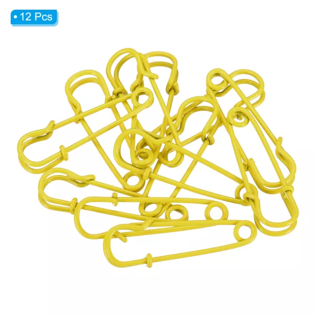 SAFETY PINS 1.57 Inch Large Metal Sewing Pins Yellow 12Pcs $7.86 - PicClick