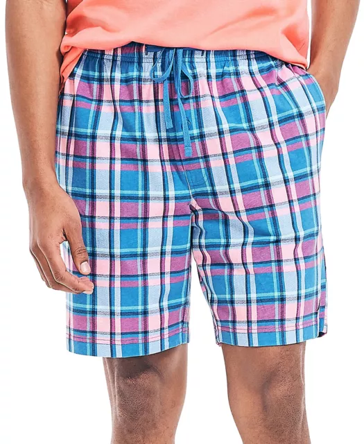 Nautica Men's Plaid Pajama Shorts Blue/Pink