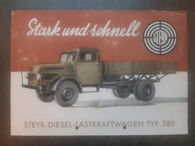 STEYR  Diesel  Typ 380 , LKW-Prospekt, ca. 1953, deutsch