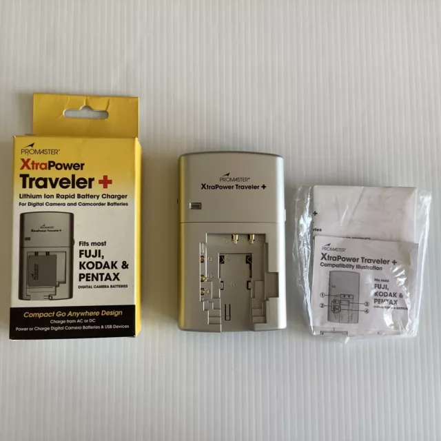 Rapid Battery Charger w USB Port ProMaster XtraPower Traveler + Lithium Ion