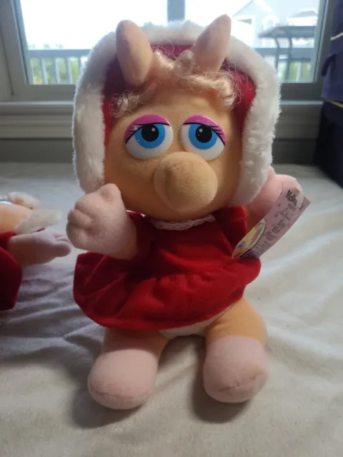 Jim Henson Muppet Babies Plush VTG 1987 Lot Miss Piggy Fozzie Bear Christmas