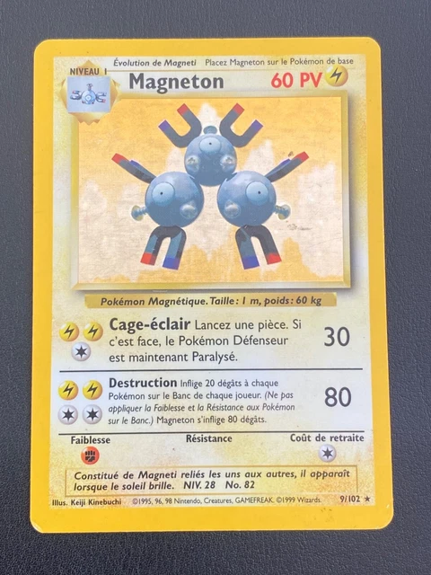 Pokemon Cards Fr Base Set - Magneton 9/102 Holo - Be/Pl