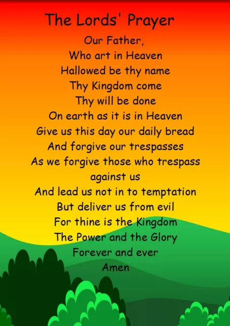 'The Lords Prayer' in a Childrens Design A5 Mini  Print Gift Keepsake Present