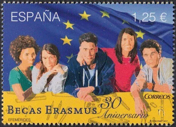 Espagne 2017 Edifil 5168 Sceau ** Anniversaire Bourses Erasmus Michel 5200...