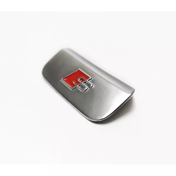 Emblème logo S en Métal gris chrome pour Volant pour vehicule Audi