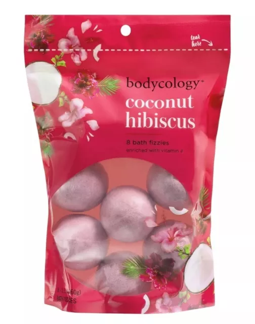 7 Ct. Bodycology Bath Fizzies, Coconut Hibiscus 2.1 oz - 8 count Each - 56 Total