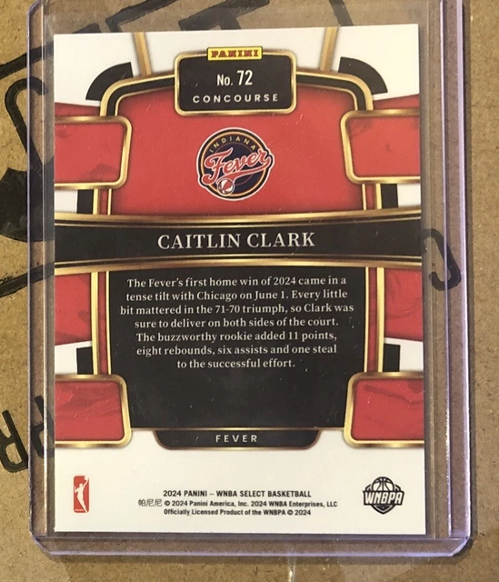 2024 PANINI SELECT WNBA Concourse Caitlin Clark 72 Rookie RC 62.76