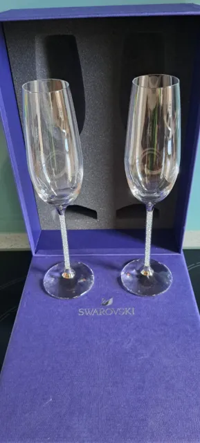 flûtes à champagne Swarovski "les crystalines" dans leur boîte d'origine