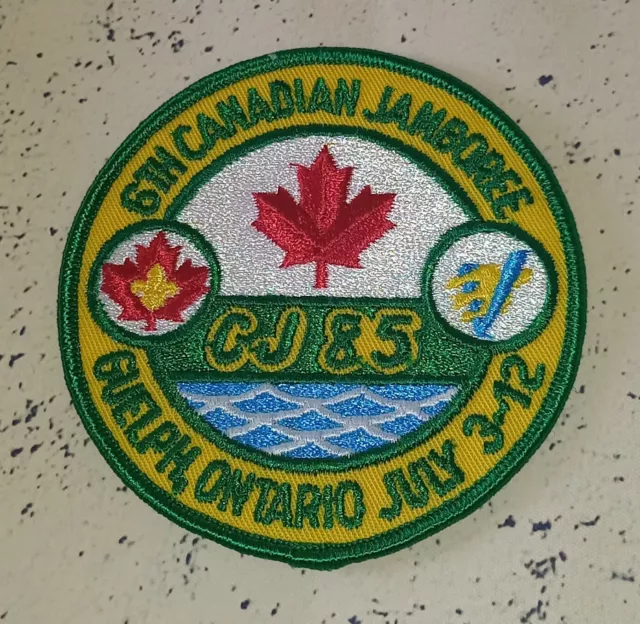 1985 Boy Scouts Canada 6th Canadian Jamboree Guelph Ontario Patch Badge