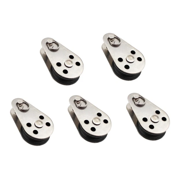 5PCS Stainless Steel M25 Pulley  Hanging Wire Towing Wheel Lifting Wire Rope Ca
