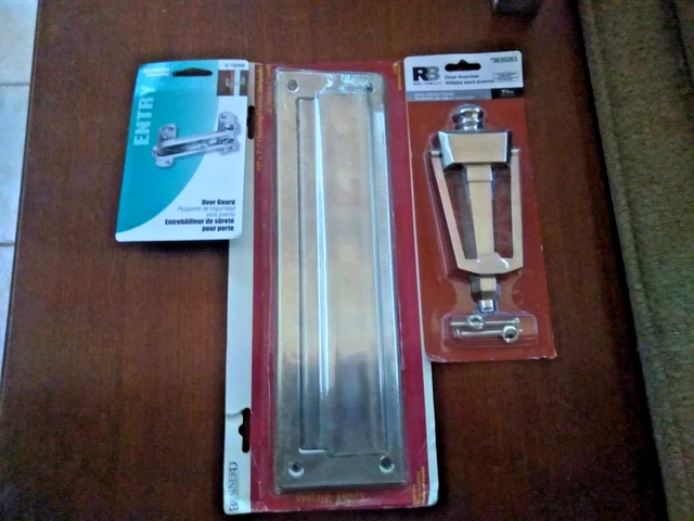 MAIL SLOT / DOOR KNOCKER /DOOR GUARD LOCK Satin Nickel/Silver -NEW!!