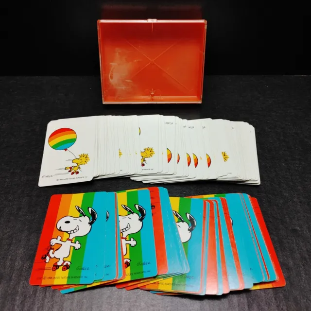 Vintage Snoopy & Woodstock Hallmark Bridge Playing Cards 2 Decks & Case  Peanuts
