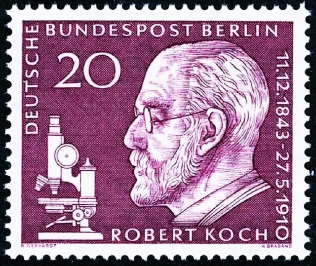 Deutschland / Berlin 1960 Dr.Koch & W.Schreiber MNH Medizin, Nobel, Mikroskop