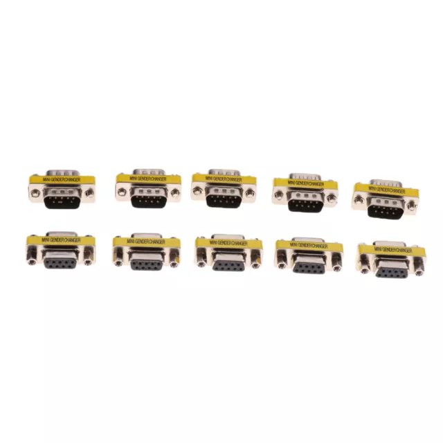 10PCS Serial RS232 DB9 Pin Gender Male&Female Adapter Gender Connector Plug