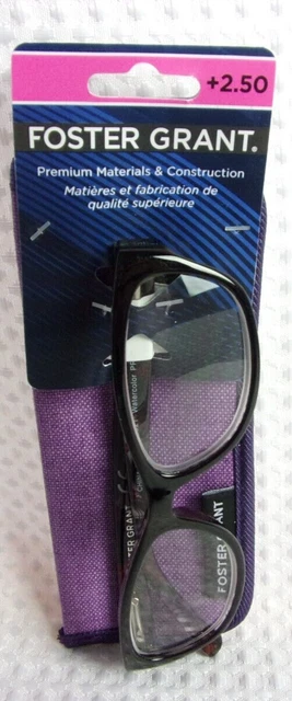 Foster Grant Women's Reading Glasses+Soft Case - WATERCOLOR - Purple +2.50 NEW