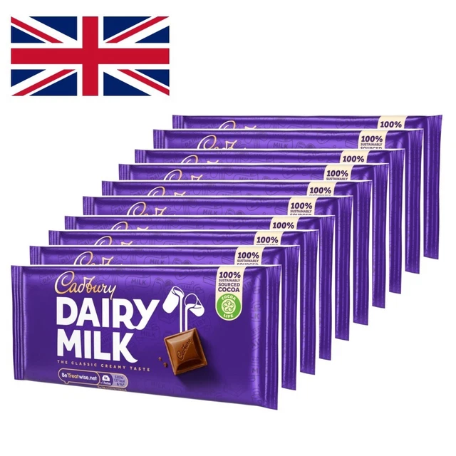10 CADBURY DAIRY Milk Chocolate Bars, 95g each Bundle Gift Hamper