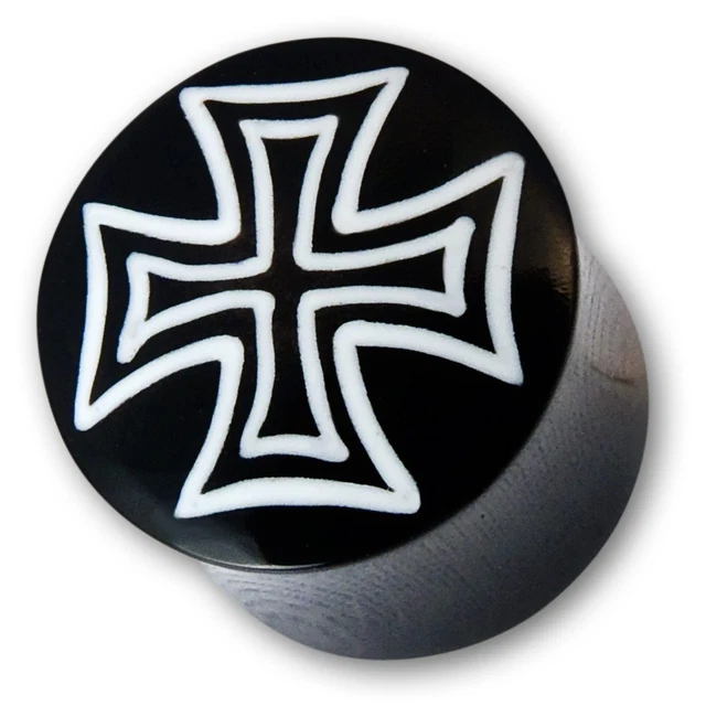 HORN PLUG EISERNES Kreuz iron cross piercing schmuck bone knochen flesh