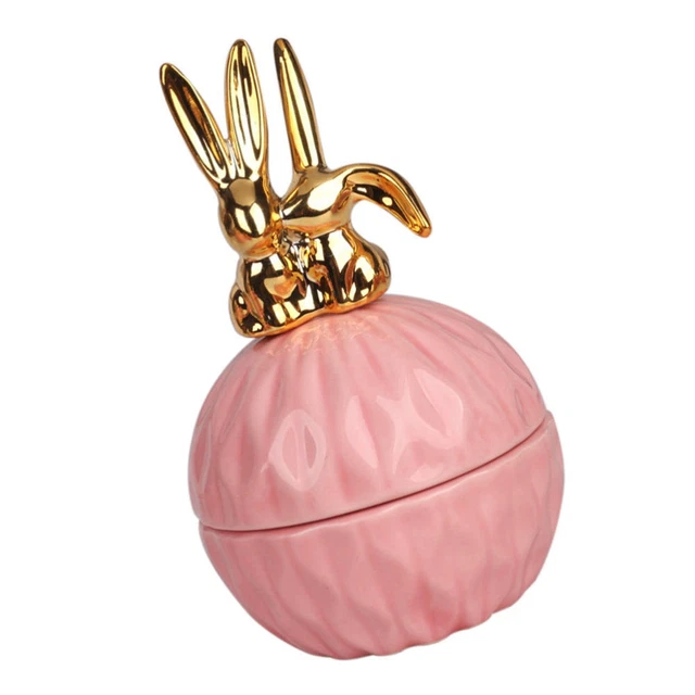 Easter Egg Trinket Ceramic Goodie Jar Candy Jewelry Box Lovely Bowl