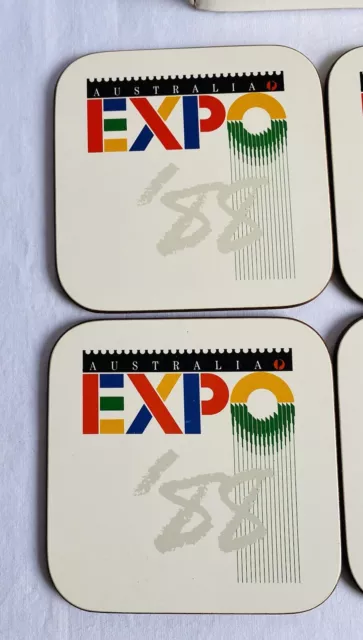 WORLD EXPO 88 Australia Post Official Coaster Set of 6 Corked Back Memorabilia 2