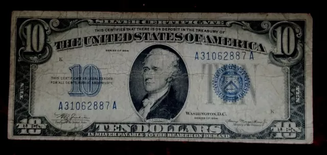 1934 $10 Silver Certificate