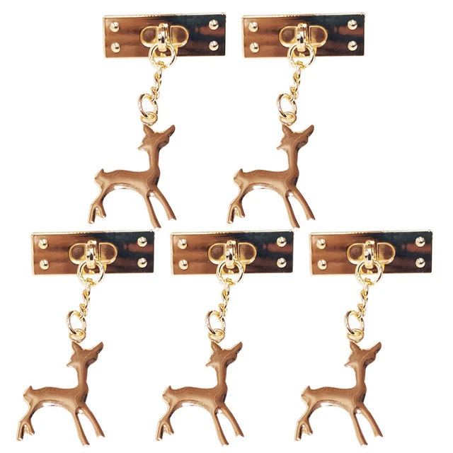 5 piezas Cartera de metal con hebilla decorativa Cerradura Cerradura Cerradura Cerradura Dorada