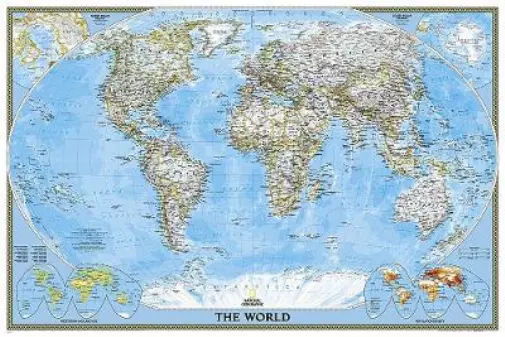 National Geographic Maps World Classic, Poster Size, Tubed (Map)