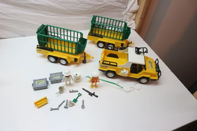 Playmobil 3532 ancienne Jeep Ngorongoro remorque safari expédition guide chas