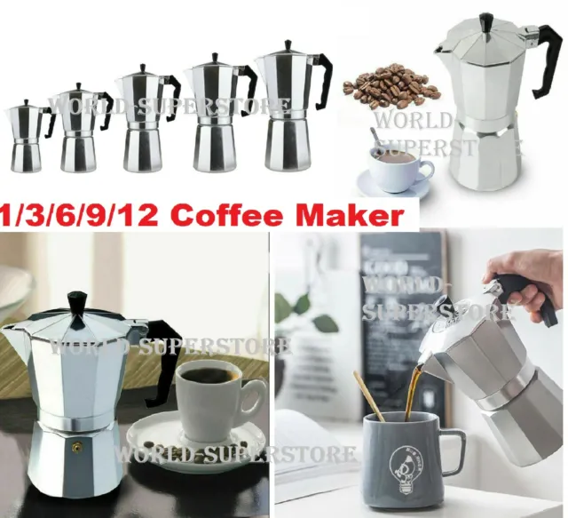 2, 6, 9, 12 Espressoherd Top Kaffeemaschine - Continental Mokka Perkolator Topf