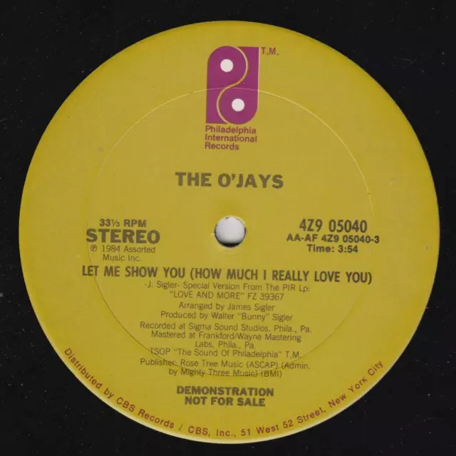 The O'Jays – Let Me Show You Rare 1984 Orig 12'' Promo NM