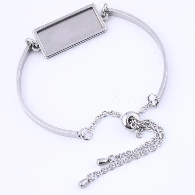 5 piezas Brazaletes en blanco Base cabujón Espaciadores de acero inoxidable Hallazgos de joyería