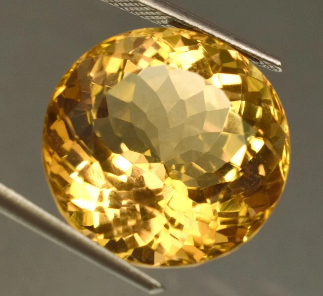 21.70 Ct Naturel Jaune Doré Citrine Ronde Pierre Précieuse Lâche Pour Anneau