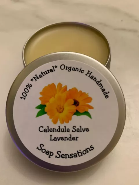 100% Organic Calendula & Lavender Cream Balm  Salve Vegan Handmade