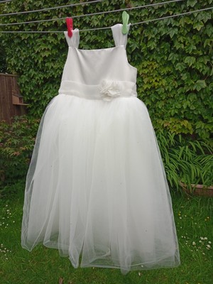 Rjr john Rocha Girls White Floral Embellished Mesh Dress